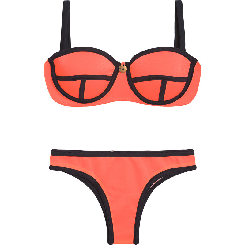 New Beach Bikini Balconnet à Armatures Rose Corail Fluo - Rosa Fluor