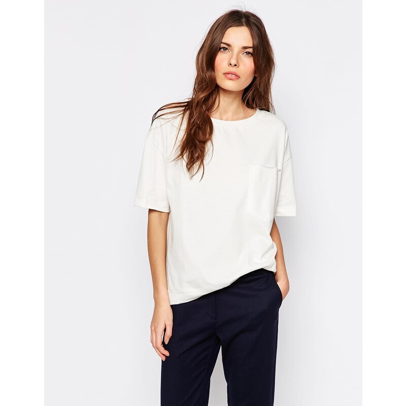 Selected - Volva - T-shirt à poche - Blanc
