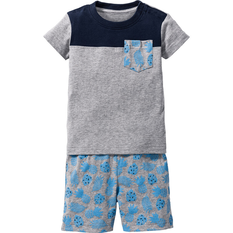 bpc bonprix collection T-shirt bébé + bermuda (Ens. 2 pces.) en coton bio, T. 56/62-104/110 gris enfant - bonprix