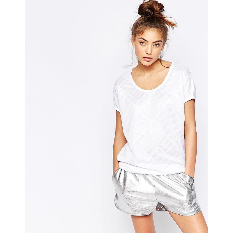Puma - T-shirt manches courtes avec logo - Blanc