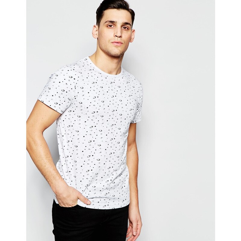 D-Struct - T-shirt à imprimé astro - Blanc