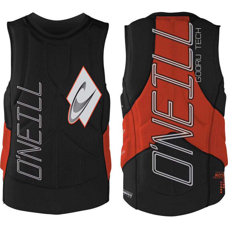 O'Neill Gooru Tech Comp Vest protection blk / neonred