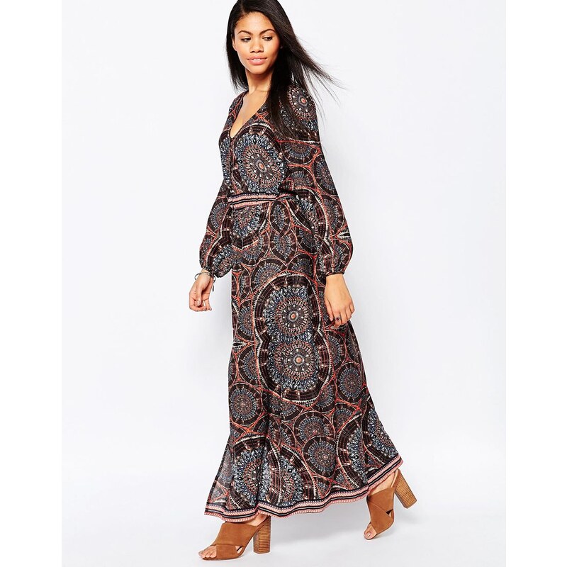 Influence - Maxi robe manches longues style bohème - Multi