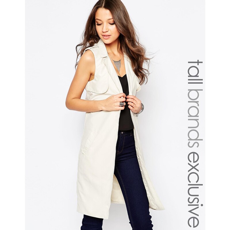 Noisy May Tall - Trench-coat long sans manches - Crème