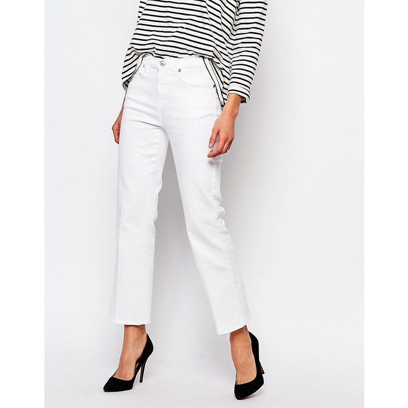 7 For All Mankind - Jean bootcut court - Blanc