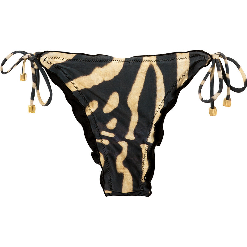Ellis Beach Wear Scrunch Imprimé Zèbre à Nouer - Calcinha Bikini Zebra