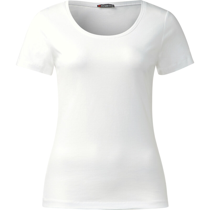 Street One - T-shirt à encolure arrondie biologique Clia - blanc
