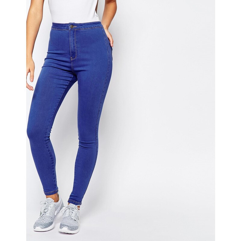 Missguided - Vice - Jean skinny taille haute super stretch - Bleu