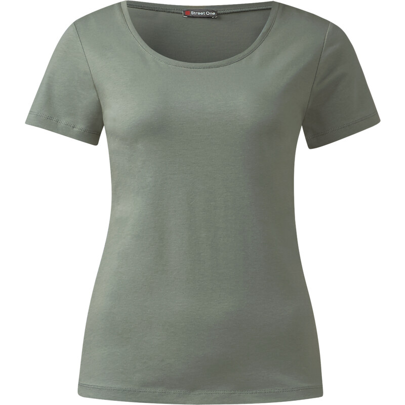 Street One - T-shirt à encolure arrondie biologique Clia - granite sage