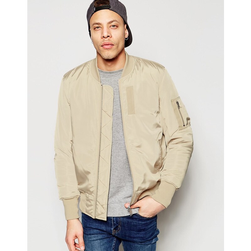 ASOS - Bomber avec poche style MA1 - Taupe - Taupe