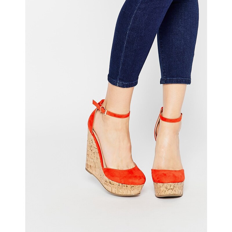 ASOS - OVAL - Chaussures compensées - Rouge