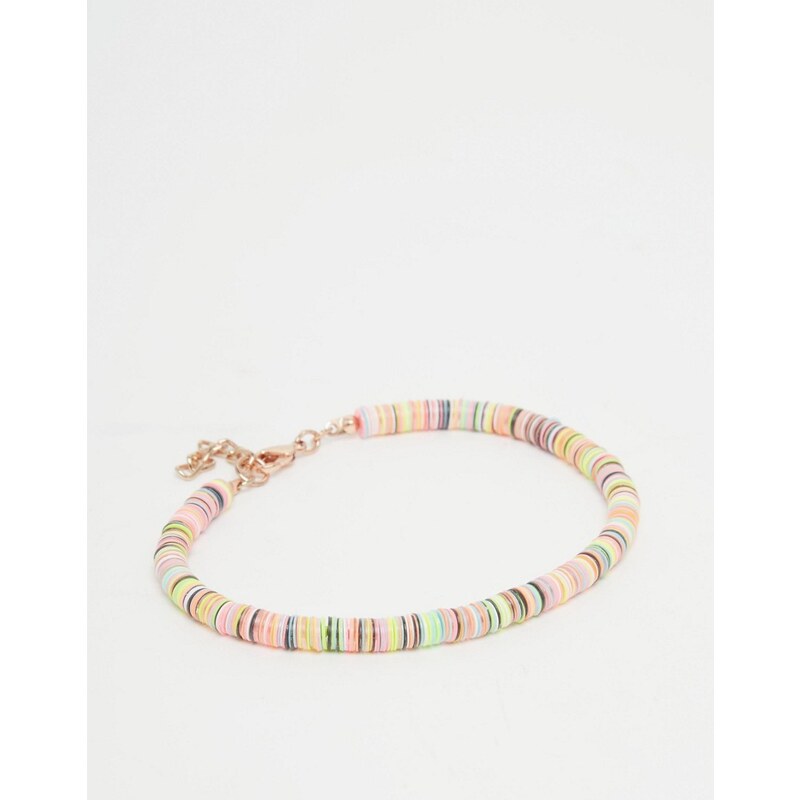 ASOS - Bracelet cheville en perles colorées - Multi