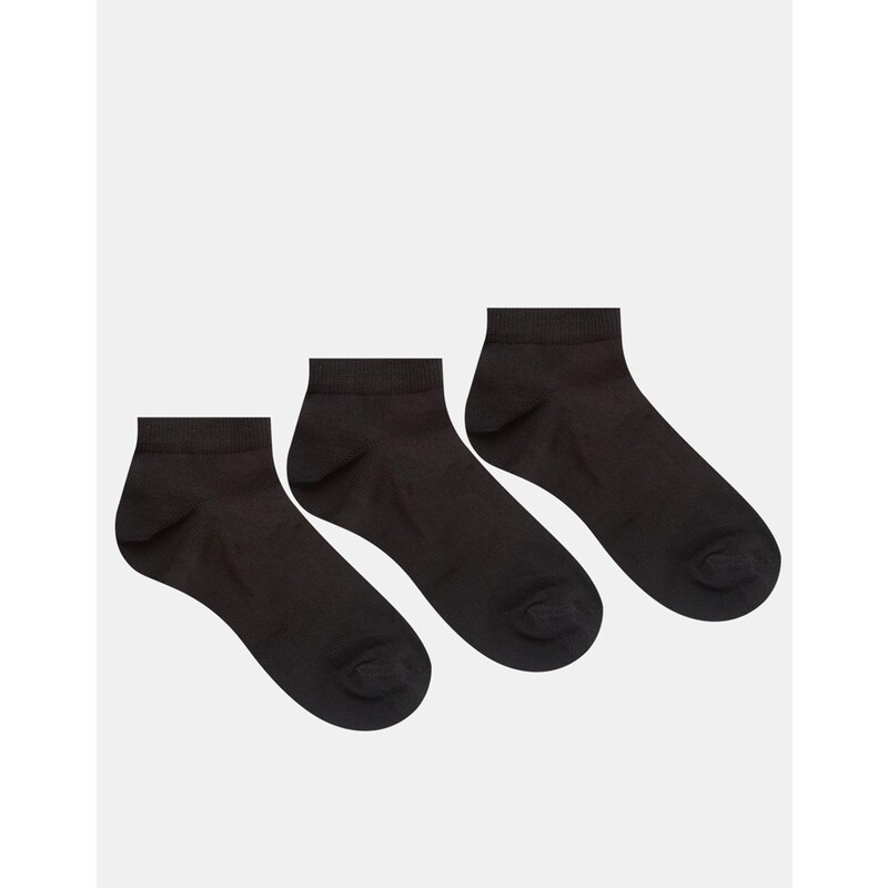 ASOS - Lot de 3 paires de socquettes de sport - Noir
