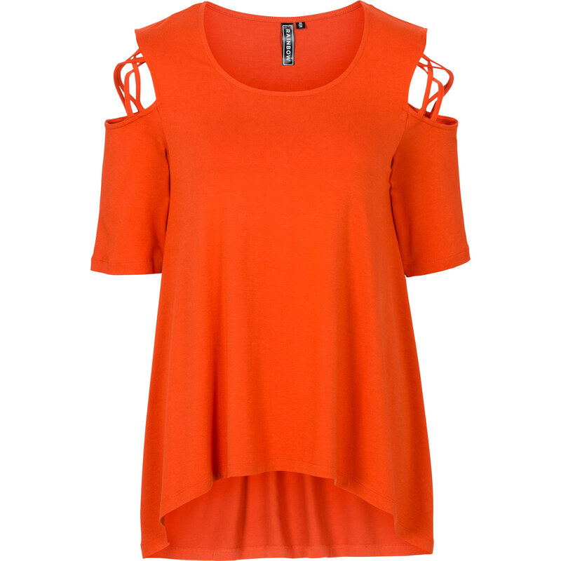 RAINBOW T-shirt avec découpes orange sans manches femme - bonprix