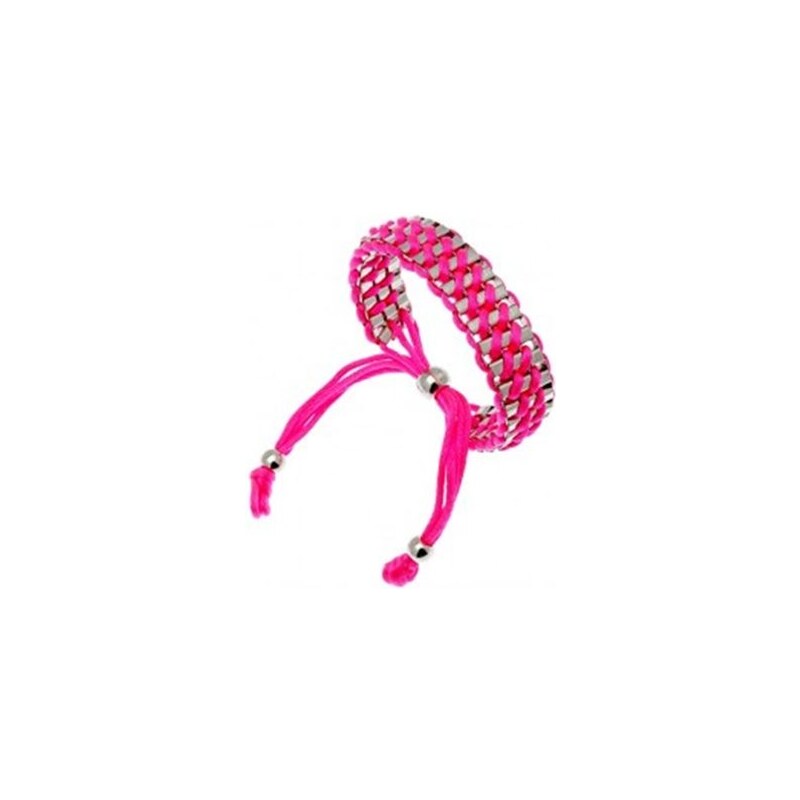 Trendy Mademoiselle Bracelet - tressé et chaine rose fluo