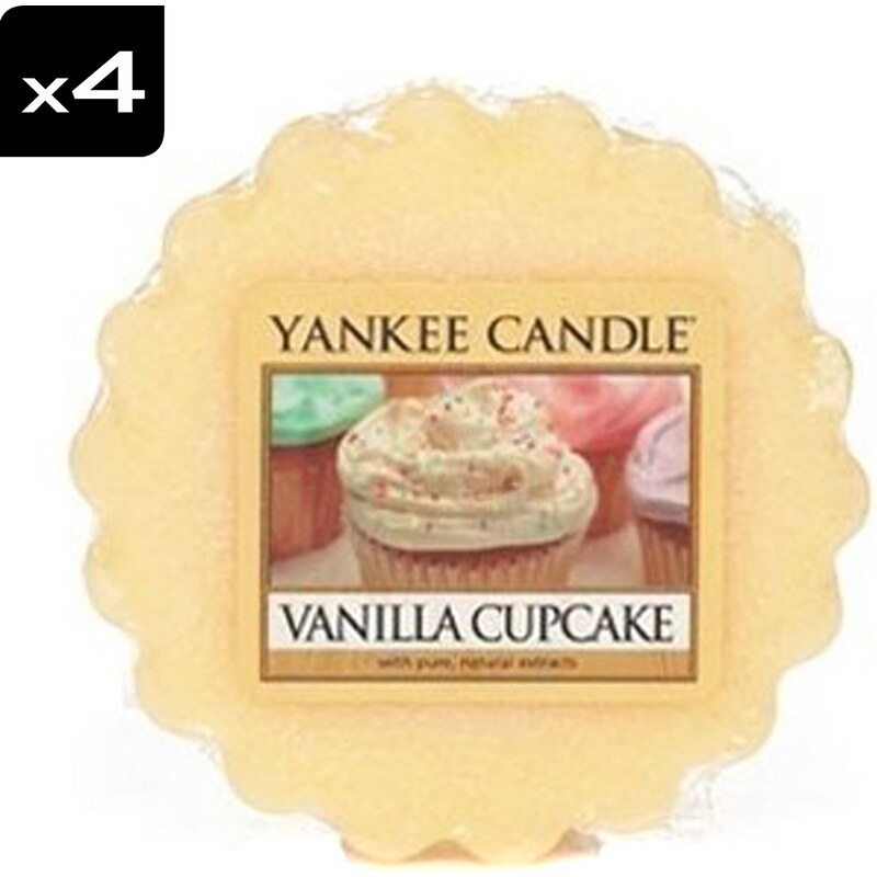 Yankee Candle Gâteau à la vanille jaune - Lot de 4 tartelettes parfumées - jaune