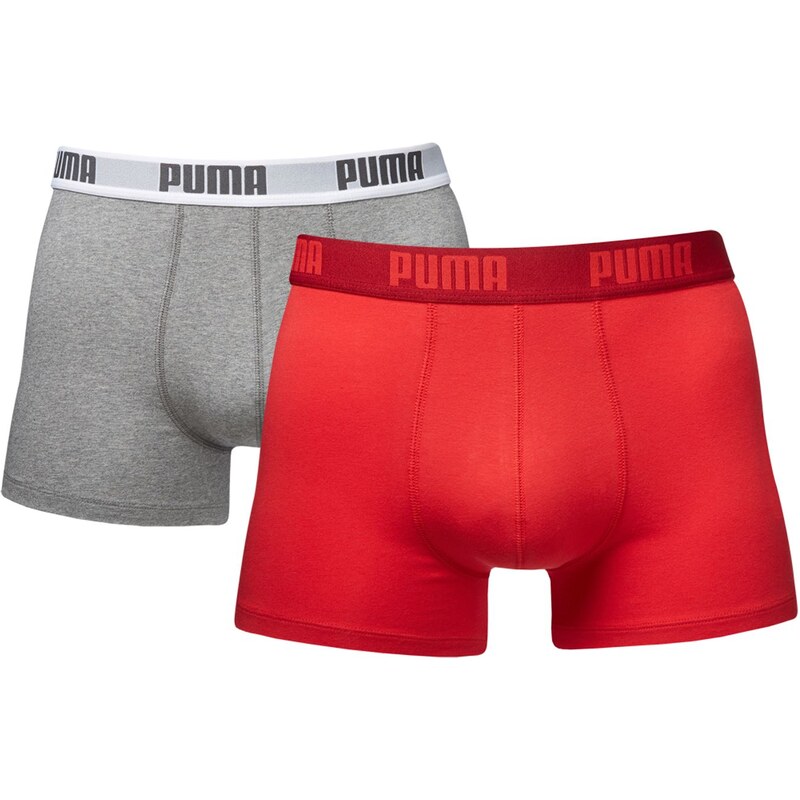 Puma Basic - Pack de 2 boxers - gris et rouge