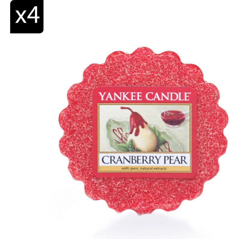Yankee Candle Canneberge Poire rouge - Lot de 4 tartelettes parfumées - rouge