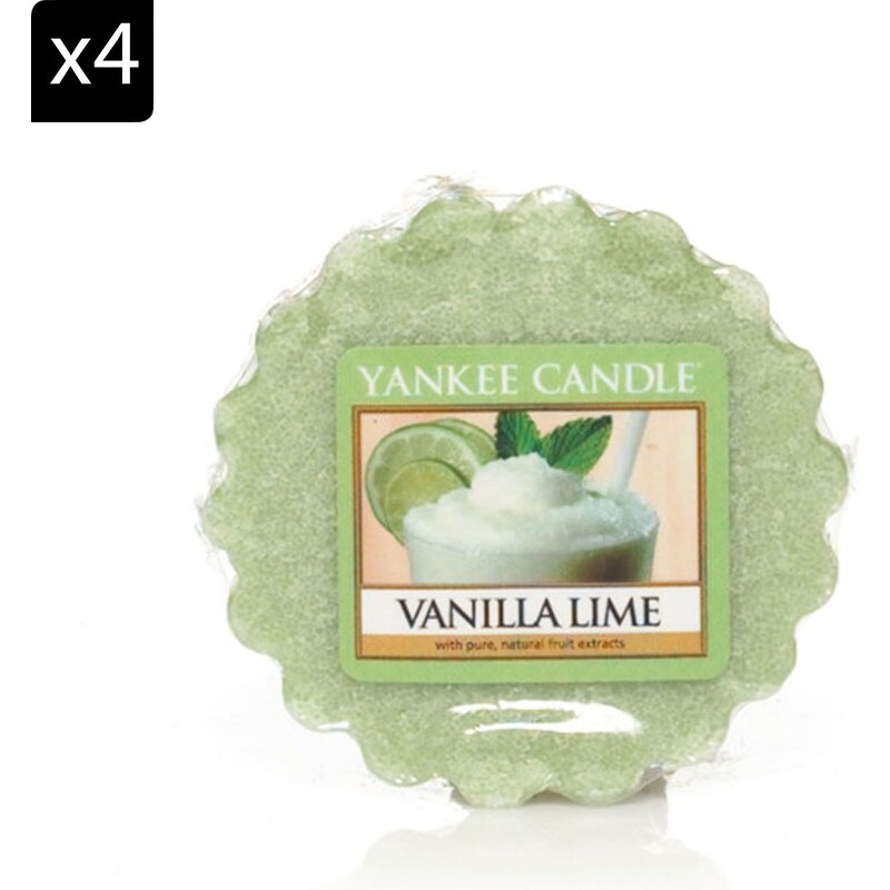 Yankee Candle Vanille citron vert - Lot de 4 tartelettes parfumées - vert