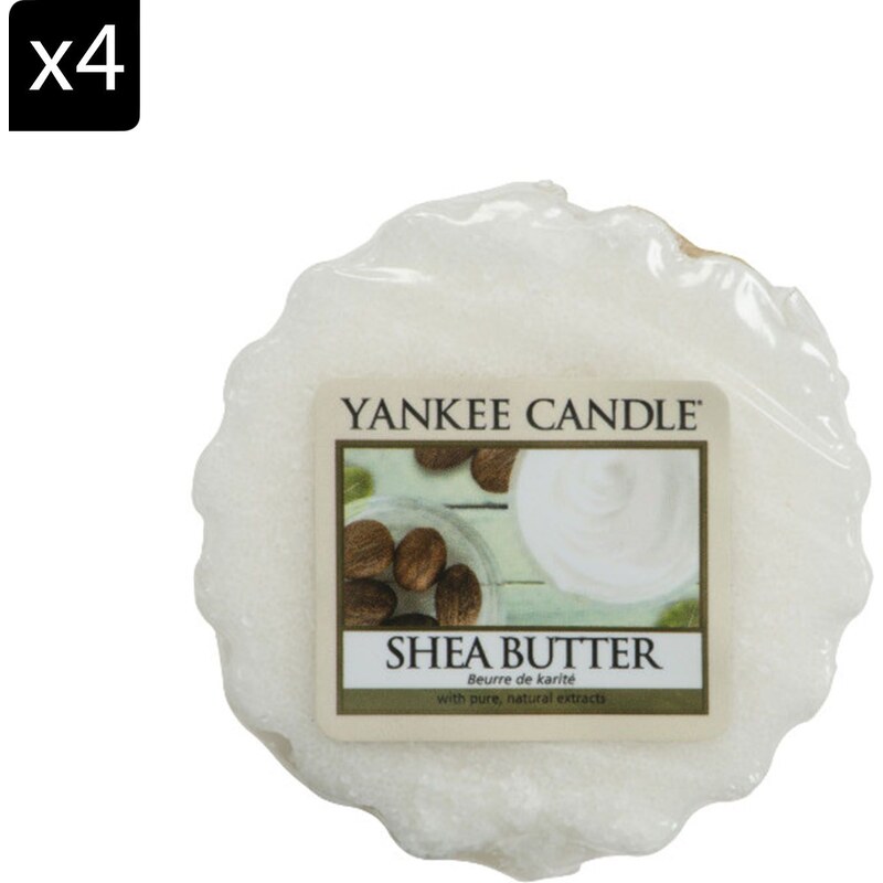 Yankee Candle Beurre de karité blanc - Lot de 4 tartelettes parfumées - blanc