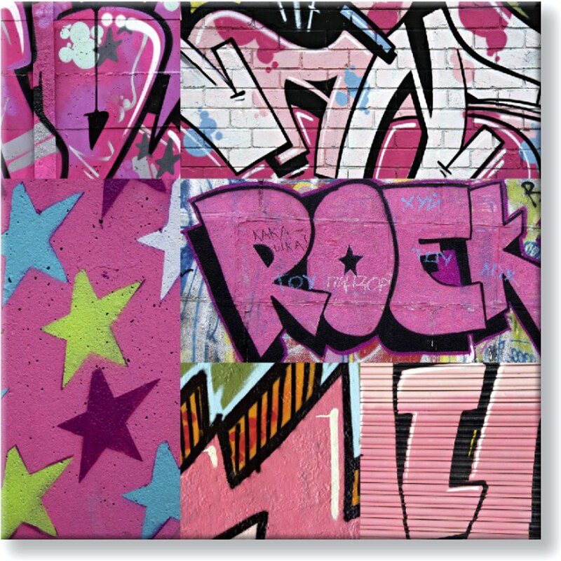 Tableau sur toile Pink Graffiti 2 Artmosphere