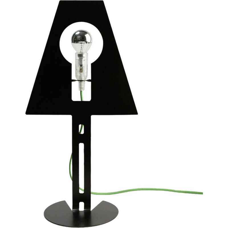 Lampe design noire fil vert 2D 2Plis Fenel et Arno