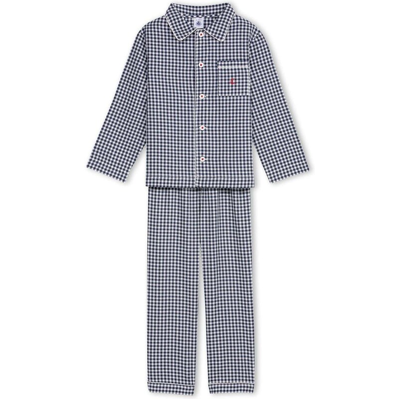 Petit Bateau Pyjama garçon rayé - bleu