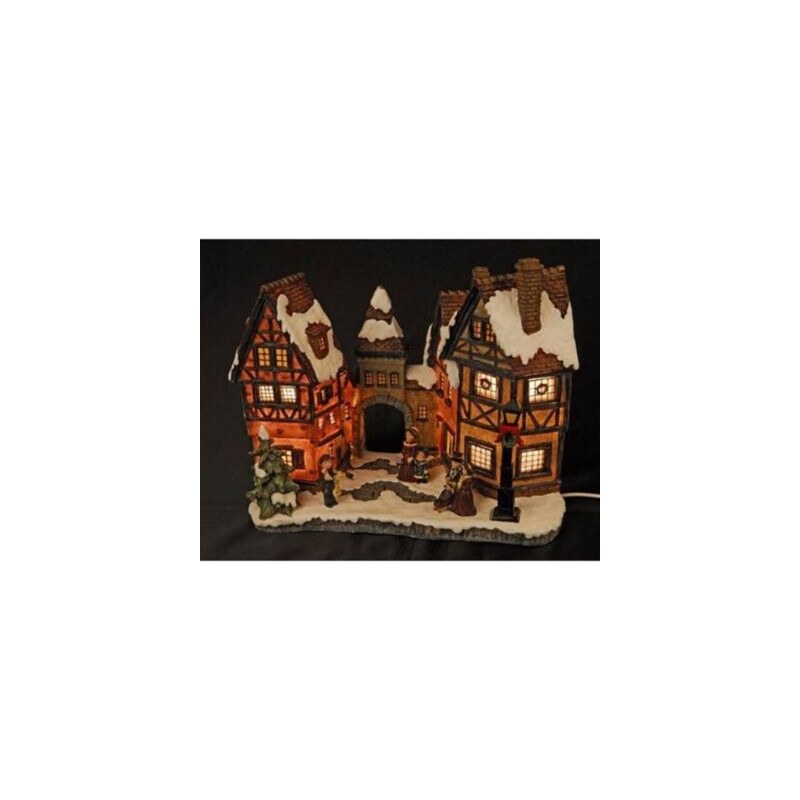 Décoration Noel Village de noël avec arcade - marron