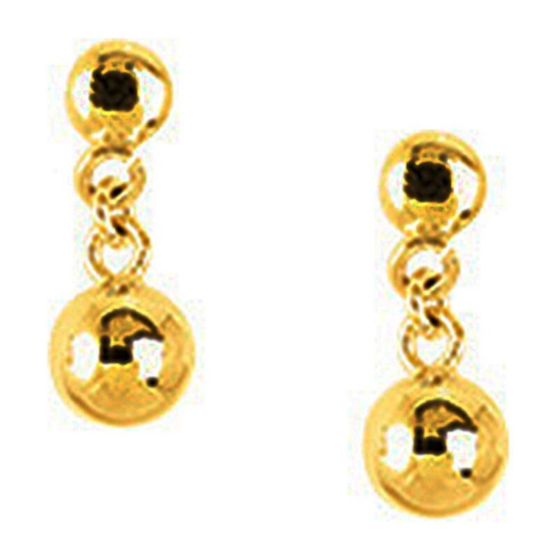 Tous mes bijoux Boucles d'oreilles en or avec perle 2-3 mm - doré