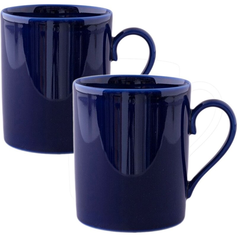 2 Mugs en Porcelaine de Limoges Bleu de four Site Corot