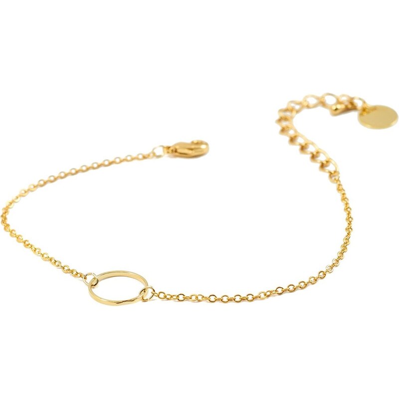 Bracelet anneau chaine fine dorée 16K Simplicity Azucar Bijoux