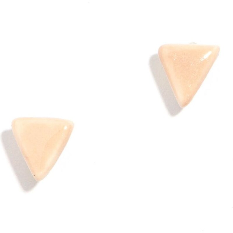 Boucles d'oreilles triangle Porcelaine dorées 16K Fragment Azucar Bijoux