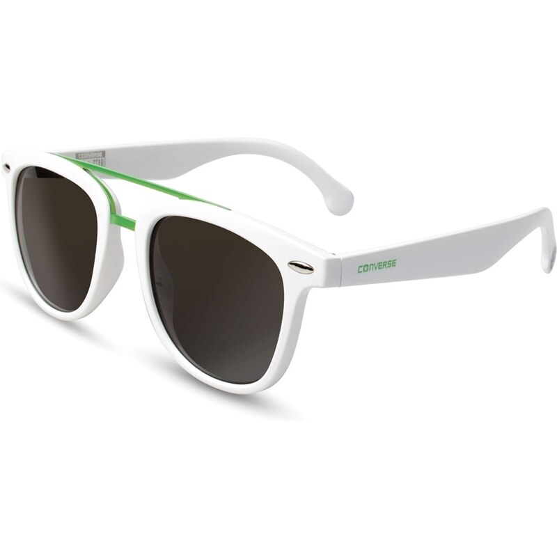 Converse Eyewear Lunettes de soleil style Wayfarer monture blanche et verte - blanc