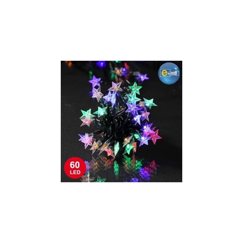 Décoration Noel Guirlande lumineuse étoile 60 lumières - multicolore