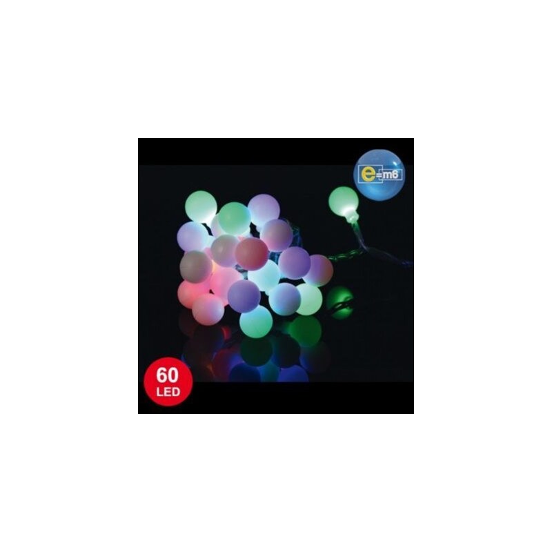 Décoration Noel Guirlande lumineuse boule 60 lumières - multicolore