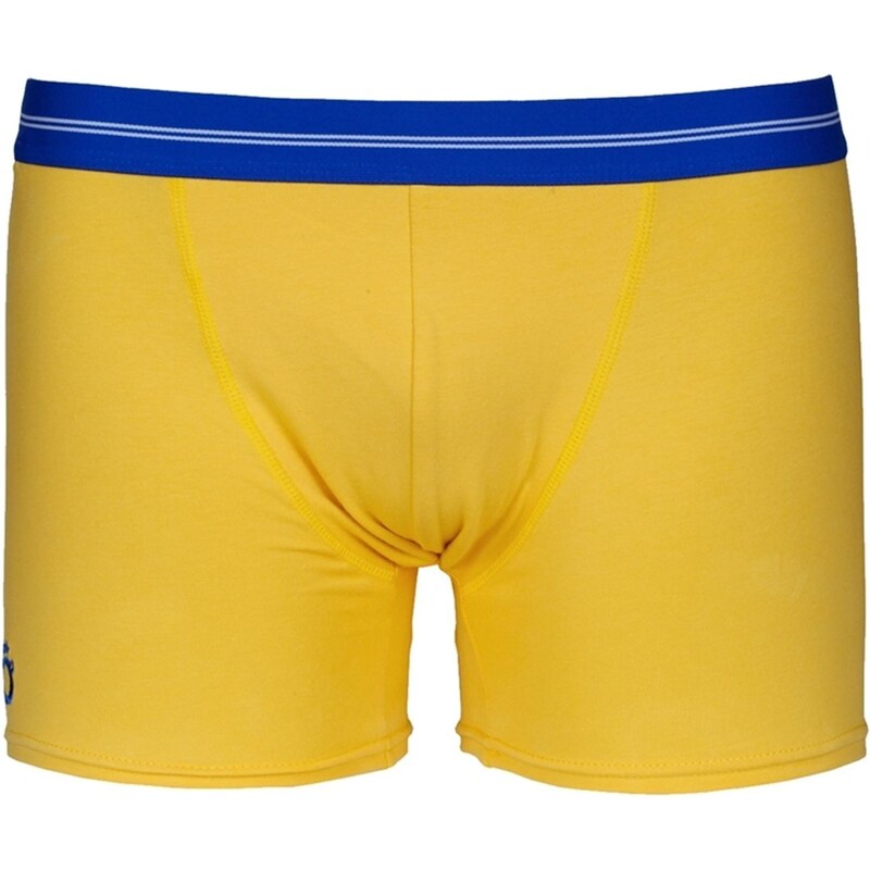 Dagobear Boxer en coton extensible jaune élastique bleu marine - jaune