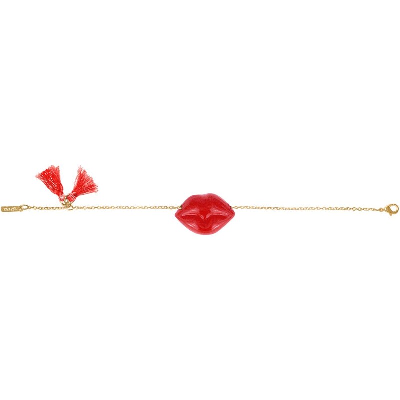 Bracelet chaîne Lèvres rouge pompon Nach