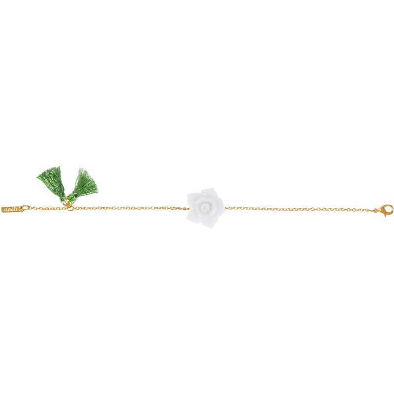 Bracelet chaîne Fleur blanche pompon Nach