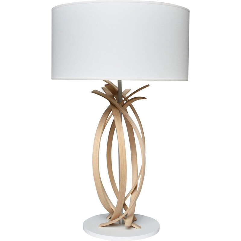 Lampe de table design en bois et abat jour blanc Julia Limelo design