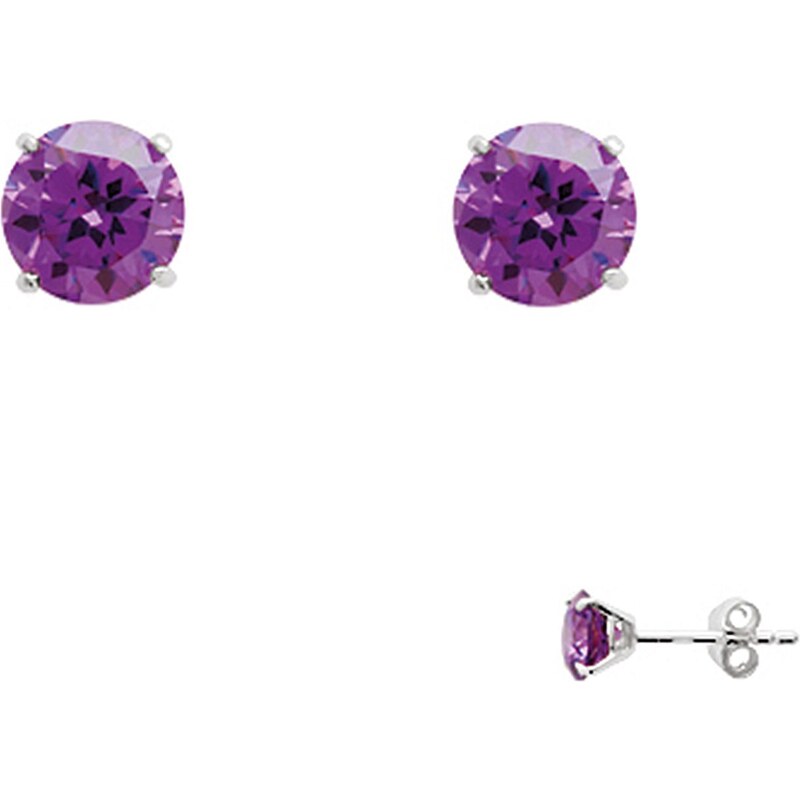 Tous mes bijoux Boucles d'oreilles en argent - violet