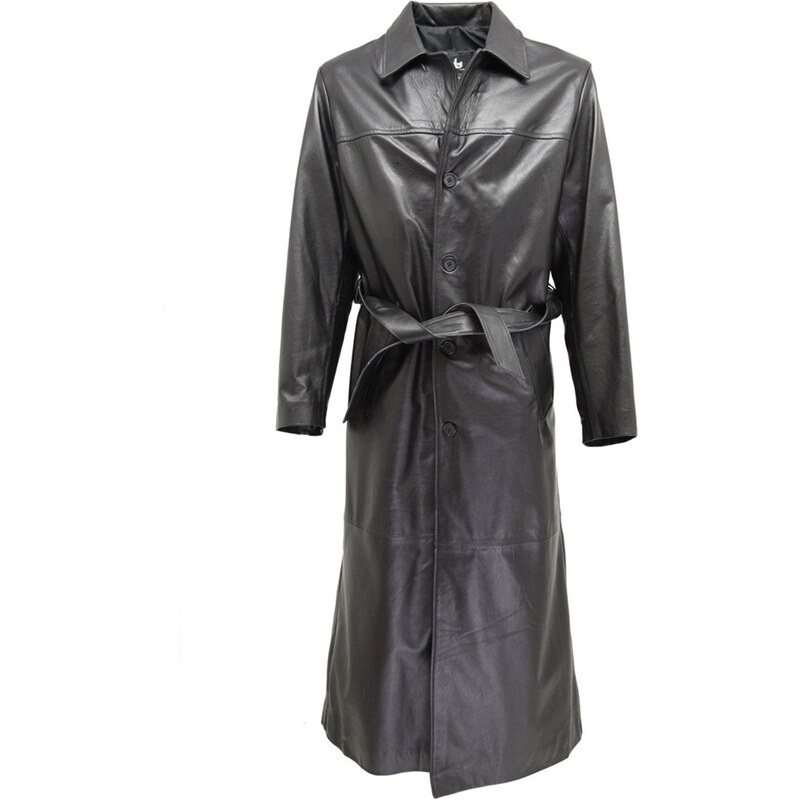 DKS Hudson - Manteau long en cuir - noir