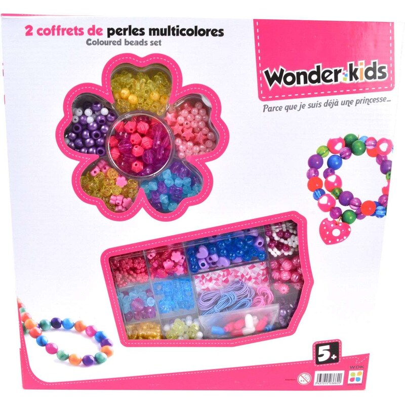 Wonderkids Coffret 2 boites de perles - multicolore