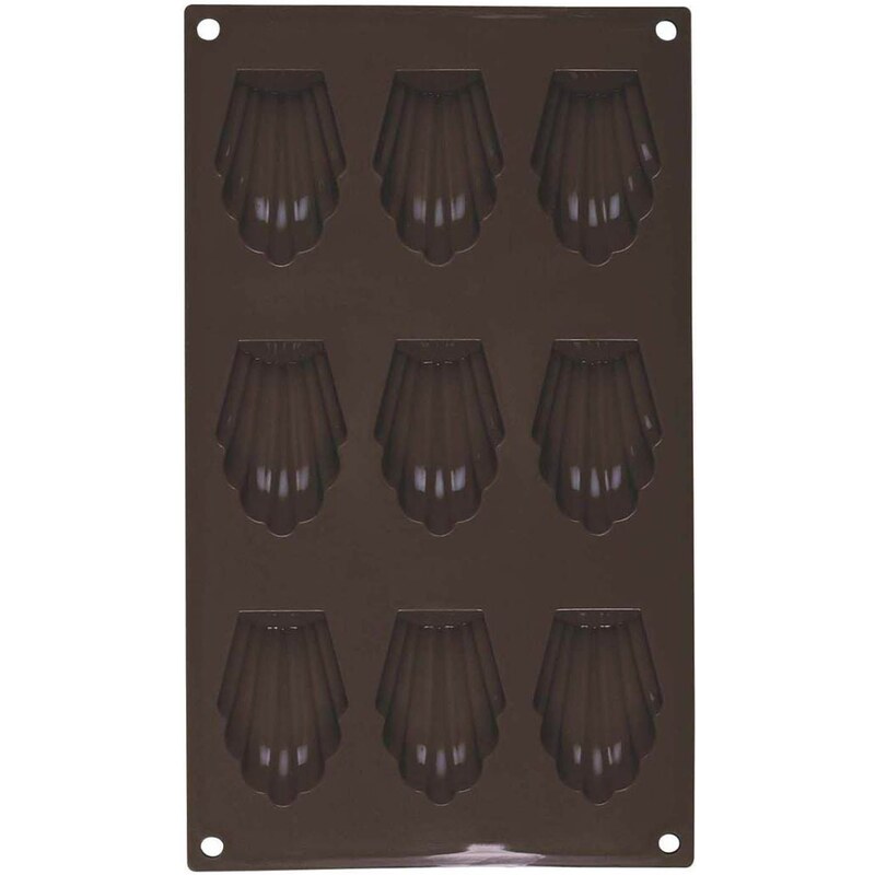 Guy Degrenne Newcook Delys - Moule pour 9 madeleines en silicone - marron