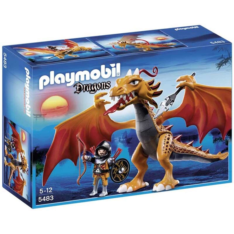 Playmobil Dragons - Dragon d'or avec soldat - multicolore