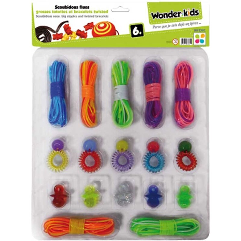 Wonderkids Sachet 70 scoubidous + accessoires - Loisirs créatifs - multicolore