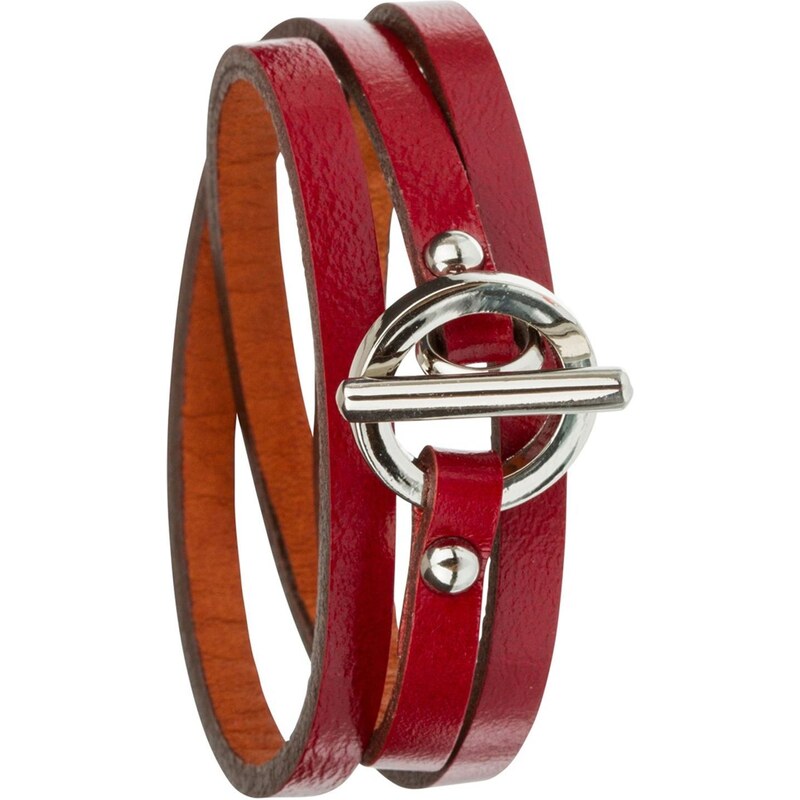 Toui2 Trendy - Bracelet triple tour en cuir - rouge