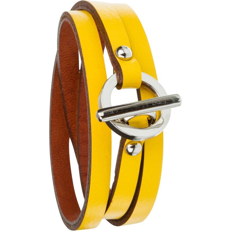 Toui2 Trendy - Bracelet triple tour en cuir - jaune