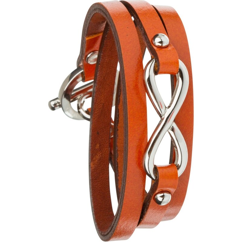 Toui2 Infinity - Bracelet triple tour en cuir - orange
