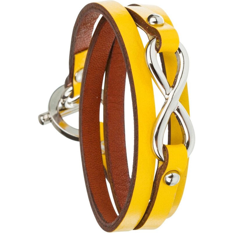 Toui2 Infinity - Bracelet triple tour en cuir - jaune