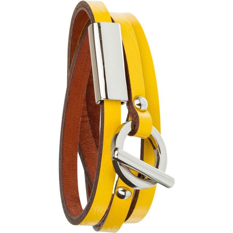 Toui2 Classy - Bracelet triple tour en cuir - jaune
